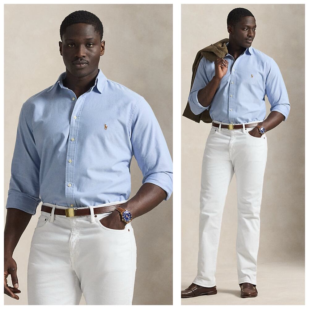 Ralph Lauren Polo The Iconic Oxford Shirt Medium Light Blue Classic Buttondown